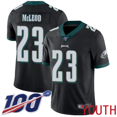 Youth Philadelphia Eagles #23 Rodney McLeod Black Alternate Vapor Untouchable NFL Jersey Limited Player 100th->youth nfl jersey->Youth Jersey